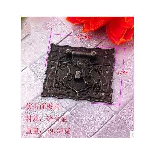 68*56MM medium alloy buckle antique wooden box panel box buckle lock