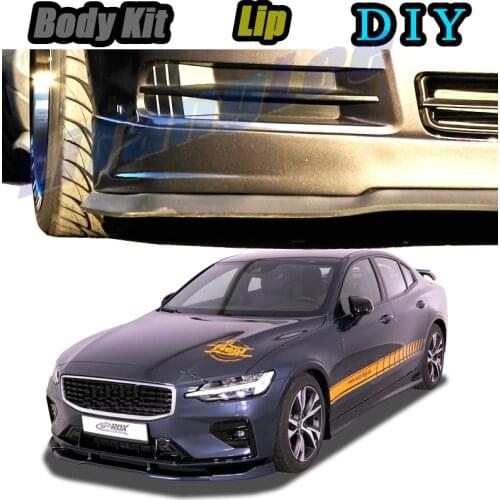 Car Bumper Lip Front Spoiler Skirt Deflector For Volvo S60 S60L Tune Car Modified Body Kit VIP Hella Flush Lips