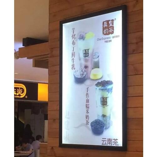 Fast Food Store Wall Mounted Restaurant LED Back-lit Menu Signs,Aluminum Slim LED Light Boxes A2 Size Poster Dispaly Frames