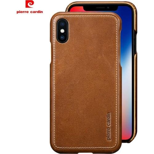 Pierre Cardin Phone Case For iPhone X 10 Case Luxury Original Genuine Leather Coque for iPhone X Cover Ultra Thin Accessories