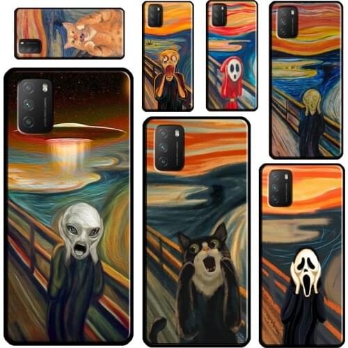 The Scream Skrik Painting Funny Art For POCO X3 Pro M3 F1 F2 F3 Phone Case For Xiaomi Mi 11 Lite 9 10 A3 Mi 11 Ultra 10T Pro