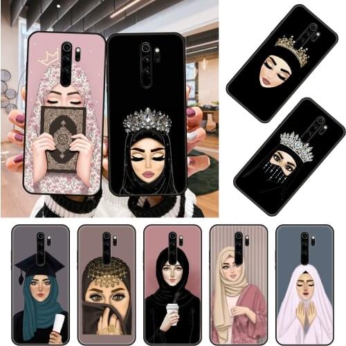 Phone Case For Xiaomi Redmi Note 8 8T 7 7A 9 9A 9S 8A 4 5 6 Pro Black Cover Etui Art Shell Luxury Hoesjes Arabic Muslim Islamic