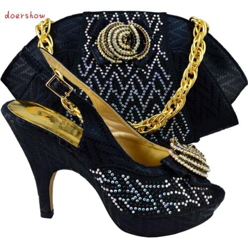 Doershow top quality Italian ladies shoes and matching bag set free shipping !HQJ1-11