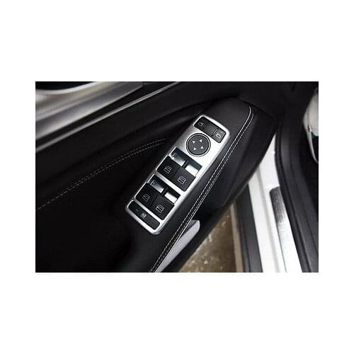 For Benz ML W166 2012-2015 Chrome Door window control button Swith Cover Trim