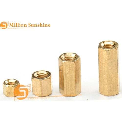 50pcs Brass Standoff Spacer M3 Female x M3 Female 6mm 8mm 10mm 12mm Pillars Nut for PCB Board Motherboard