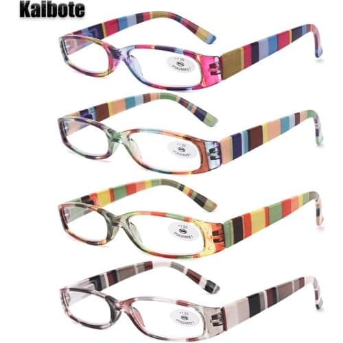 KBT Super Valued Pack 4 Pairs Womens Reading Glasses High Quality Ladies Colorful Presbyopic Eyeglasses 1.0 1.5 2.0 2.5 3.0 3.5