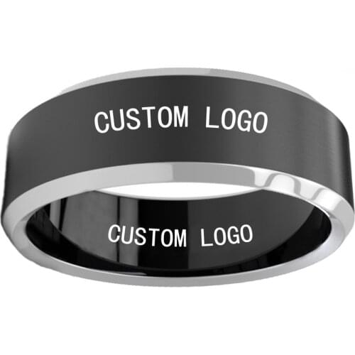 Customized Mens Titanium Rings 8mm Gold/Sliver/Black/Blue Titanium Steel Rings Personalized Fashion Jewelry Engagement Rings