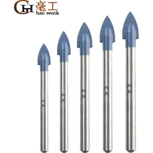 Dongcheng Glass Tile diamond Tip Drill Bit Set Tungsten Carbide Tipped Spear Head Ceramic Tile Marble Mirror Drill Bits