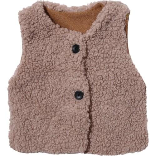 2021 Autumn Winter Baby Thick Vest Girls Boys Berber Fleece Plush Vest Baby Girl Winter Warm Cute Clothes