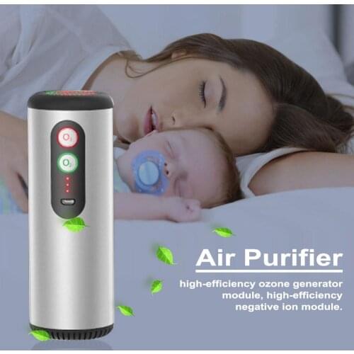 Protable Car Air Purifier Cleaner Negative Ion Silent Operation USB Charging Home Vehicle Air Cleaner Air Purifier Car Cleaning