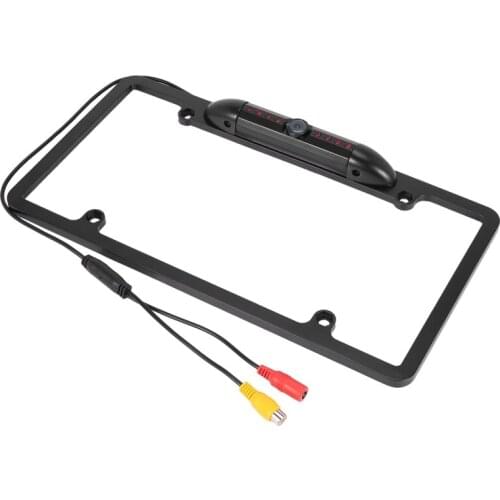 US Canada Car Number License Plate Frame Holder Rear View Backup Camera Auto Cmos Rearview 8 Leds Ir Cam