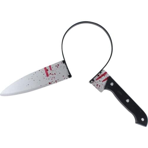 Halloween Prop Wear A Knife Party Supplies Game Show Funny Tricky Entire Toy Terrorist Wear Head Knife Halloween Decorations 6Z