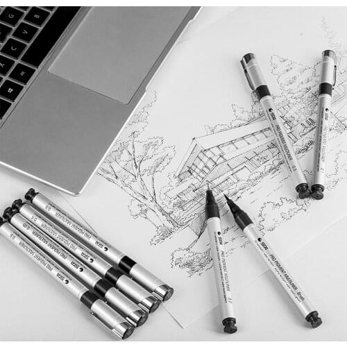 STA Metal penholder Needle point Line Pen Art Hook crayon waterproof Drawing fine School Office Drawing Painting Stationery