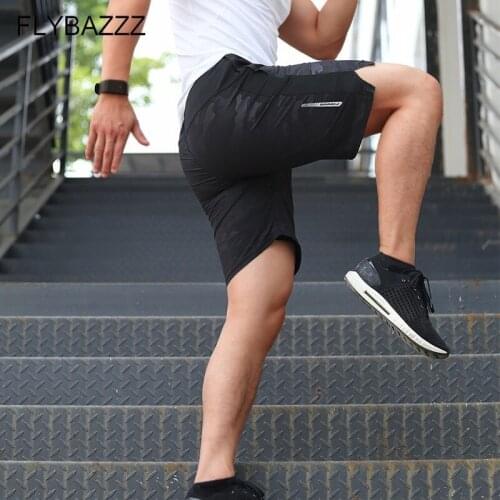 Men Sports Running Shorts Jogging Zipper Pockets Quick Dry Mens Gym Fitness Sport gyms Short Pant Men Large Size Loose Shorts