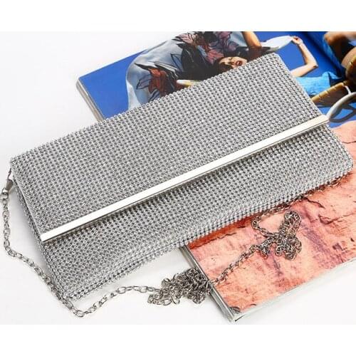 Ladys Evening Clutch Bag Diamante Handbag Beading Shoulder Bag Women