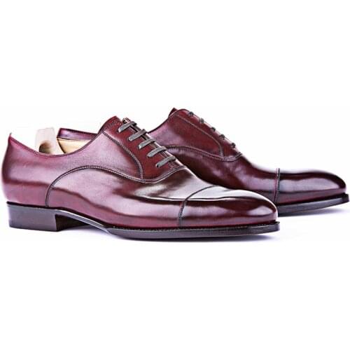 Oxford Bridegroom Dress Party Formal Office Wedding Men Shoes Original Business Designer Genuine Leather Shoes