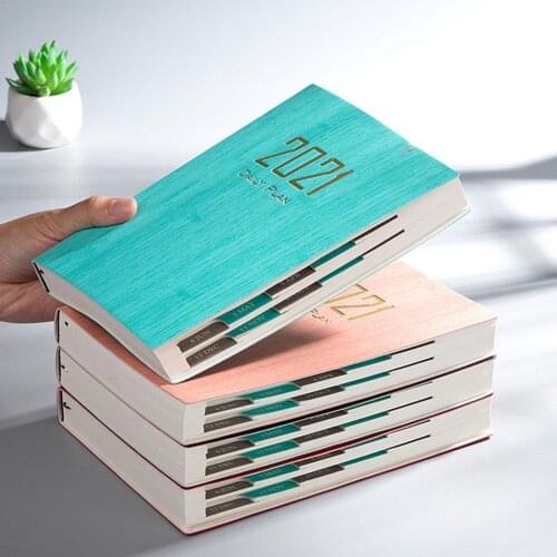 Time Management Schedule Book 2021 Solid Color Calendar Dates Creative Table Coil Planner Reminder Timetable Desk