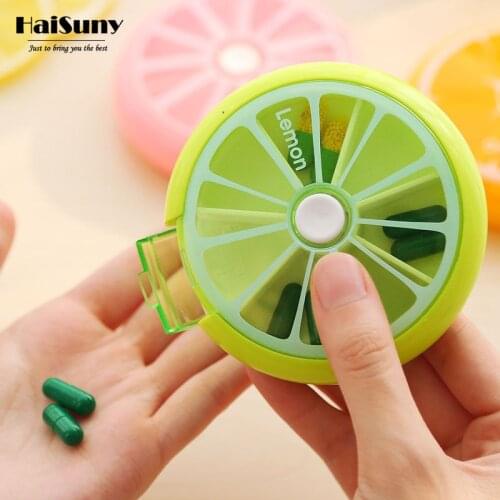Weekly Rotating Pill Box Portable Small Medicine Storage Box Travel Camping 7 Days Medicine Case Pill Distribution Organization