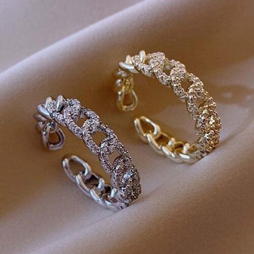 High Quality Cubic Zirconia Gold Plated Figer Rings Jewelry Wholesale Fashion Simple Adjustable Ring For Women Gift