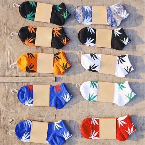 1 Pair Cheap Men Ankle Maple Sock Cotton Maple Leaf Female Spring Summer Weed Skateboard Hip Hop Socks Casual Men Socks
