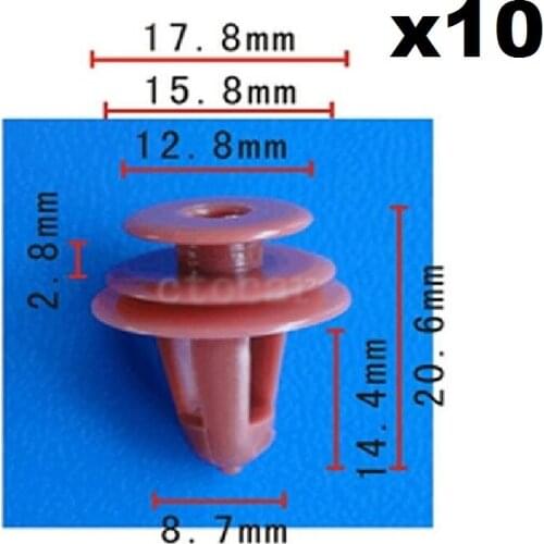 10pcs Nylon For Toyota Front Rear Door Trim Panel Board Retainer Clips 67771-12050 Door interior trim plate buckle