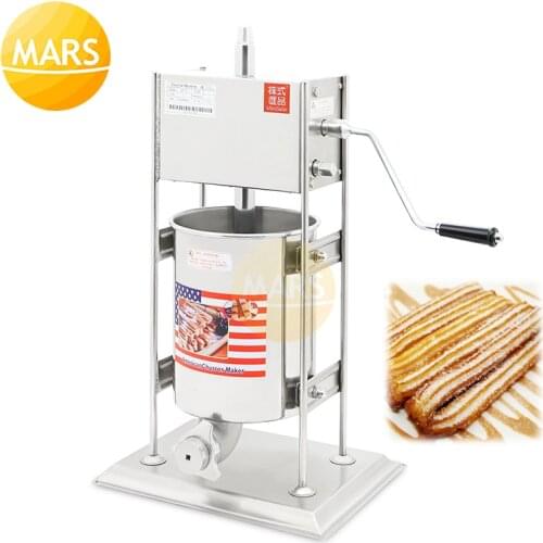 10L Stainless Steel Manual Churros Making Machine Churro Extruder Commercial 5L/7L/10/12L Spanish Churrera Latin Fruit Maker