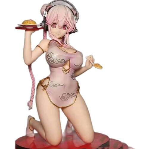 18cm PVC Emon Restaurant Series Super Sonico China Dress Ver. Action Figure Toys Sexy Anime Super Sonico Mandarin Action Figure