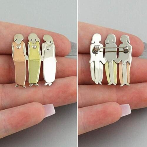 2/3/4/5/6 Charm Women Pins Best Friends Sister Brooches Cute Pin Jewelry Gifts