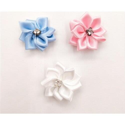 20pcs/lot 3cm flower Padded Appliques for DIY Accessories Craft Handmade Decoration