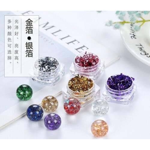 3ml DIY Handmade Crystal Epoxy Jewelry Accessories Filler Resin Imitation Gold Blue Powder 12 Color Broken Gold Foil Silver Foil