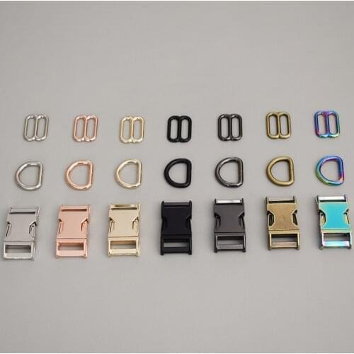 50 set 20mm B button+metal buckle+D ring/set DIY Dog Collar diy emboitement zinc alloy buckle adjust buckles collar leash