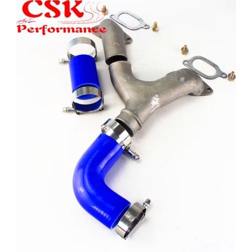 ALUMINUM TOP MOUNT INTERCOOLER Y-PIPE kit FIT FOR 02-07 SUBARU IMPREZA WRX/FOR GD/GG BLUE