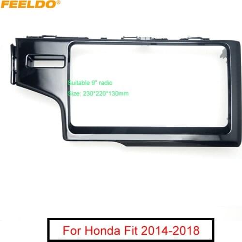 FEELDO Car Audio 9" Big Screen 2DIN Fascia Frame Adapter For Honda Fit Dash Fitting Panel Frame Kit #MX3889
