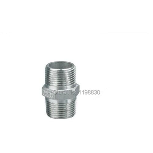 Free shipping 1/4" Stainless Steel 304 Male Threaded Hexagon Nipple, BSP External Thread, Pipe Fittings