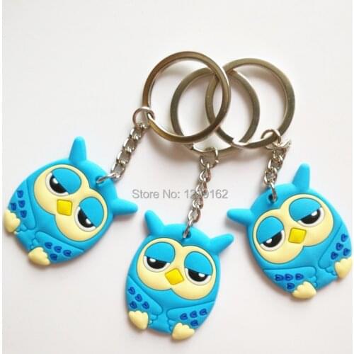 Free shipping 3pcs/lot PVC Cartoon Owl Kids Gift Creative Gift Ring Key Holder Souvenirs/party gift
