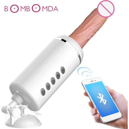 Bluetooth Dildo Vibrator For Women Sex Machine Female Masturbator G spot Pussy Pump Telescopic Dildo For Women Suction Cup Penis