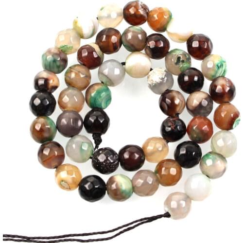 Natural Stone Beads Green Coffee Agate Loose Beads for Jewelry Making Needlework DIY Bracelet Strand 4-12 MM