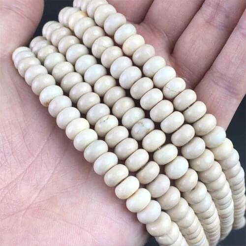 Natural Ivory Round Stone Beads Rondelle Abacus Loose Spacer Beads For Jewelry Making Bracelet Charms Accessories 15" 4/6/8mm