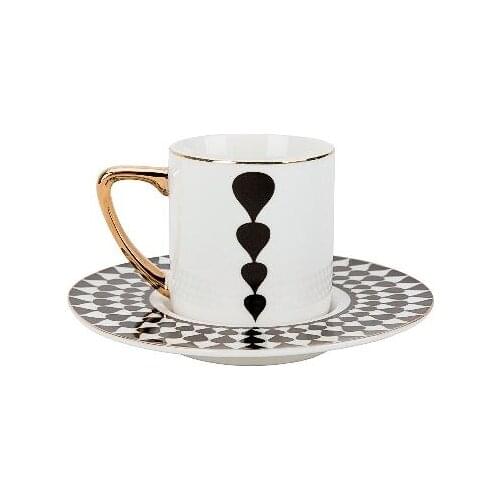 Black Drop, set of 6 delicious coffee cups, friendship is a conversation crown