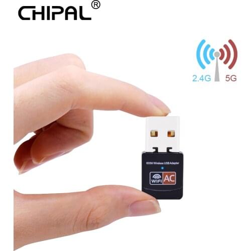 CHIPAL 600Mbps 802.11AC Wireless Network Card External USB WiFi Adapter 4dbi Antenna LAN Wi-Fi Receiver 2.4G 5.GHz for Windows