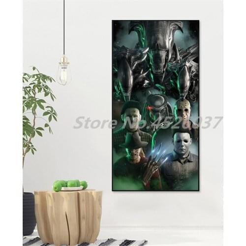 Jason Voorhees Freddy Krueger Horror Movie Poster Paintings On Canvas Modern Art Decorative Wall Pictures Home Decoration