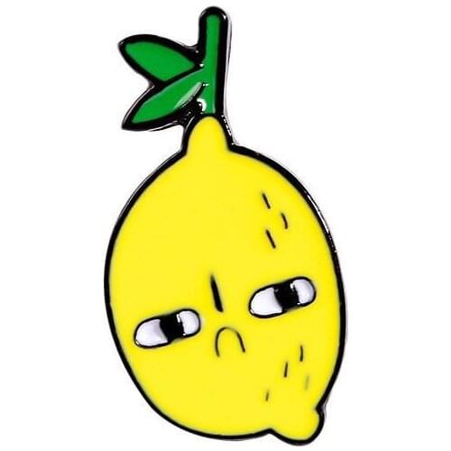 Jealous Lemon Enamel Pin Custom Envious Face Brooches for Shirt Lapel Bag Fruit can be customized with your logo design