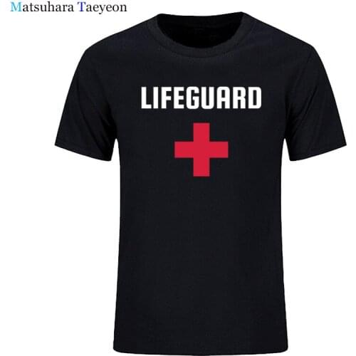T-shirt Men Funny Have No Fear The Lifeguard Is Here Custom Short Sleeve cotton Tshirts hip hop fashion clothes T Shirt