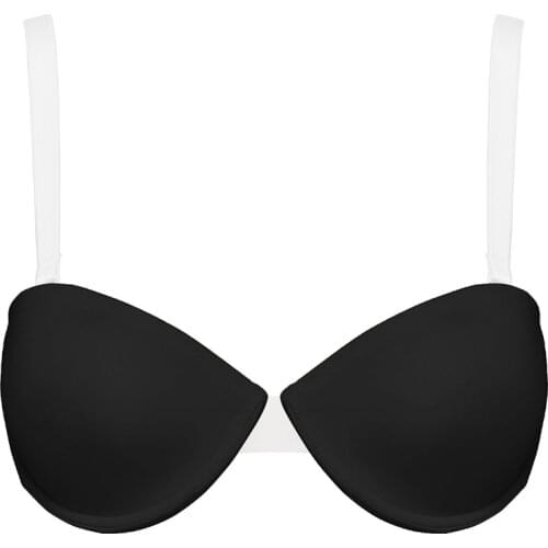 Hot Women Sexy Deep V Bra Size 30 32 34 36 38 40 42 44 A B C D DD E Cups Strapless Push Up Halter Adjusted Backless Invisible