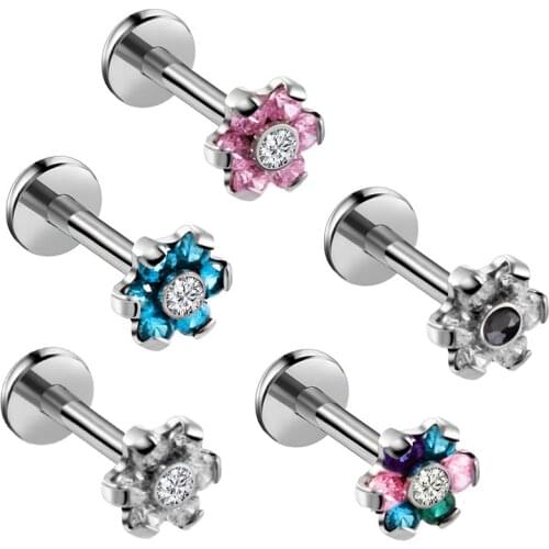 316L Surgical SteelFashion Zircon Labret Monroe Lip Stud Piercing Cartilage Tragus Helix Earring Nose Stud Lip Ring Body Jewelry