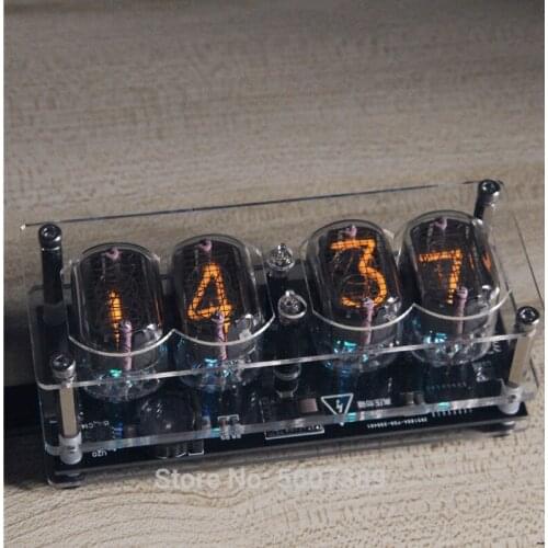 IN-12 Glow Tube Clock 4-bit IN12 glow tube clock Seven-color RGB LED DS3231 nixie clock IN-12B