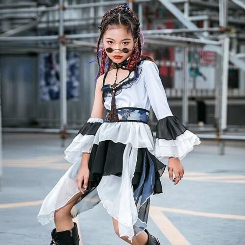 Chinese Style Retro Catwalk Outfit Girls Jazz Hip Hop Dancing Performance Costumes Stage Wear Street Dance Clothing Suit YS1296