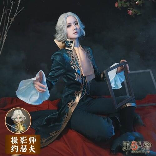 Joseph Desaulniers cos Identity V anime man woman cosplay uniform costume full set Jacket + pants + bow tie + socks + bow tie