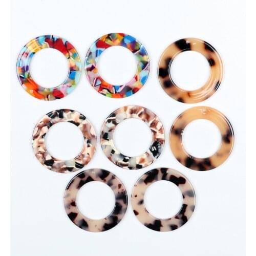 Leopard Print,Tortoise Shell Earring Charm,Acetate Acrylic Beads,Circle Shaped,Boho,Earring Parts,Ohrringe finding,40mm-ACE220