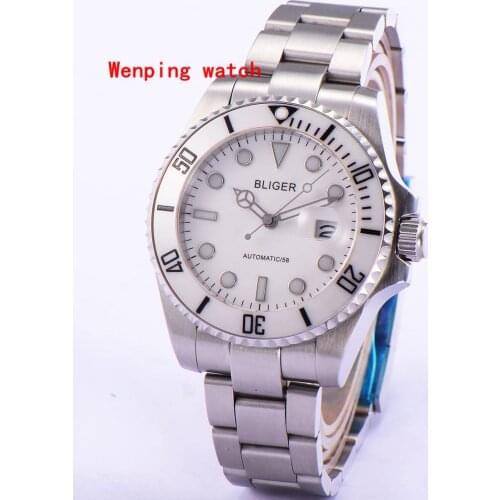 Luxury Hot Selling Brand Bliger 43mm Sapphire Glass Ceramics Bezel Fashion classics Automatic Mens Watch 1880